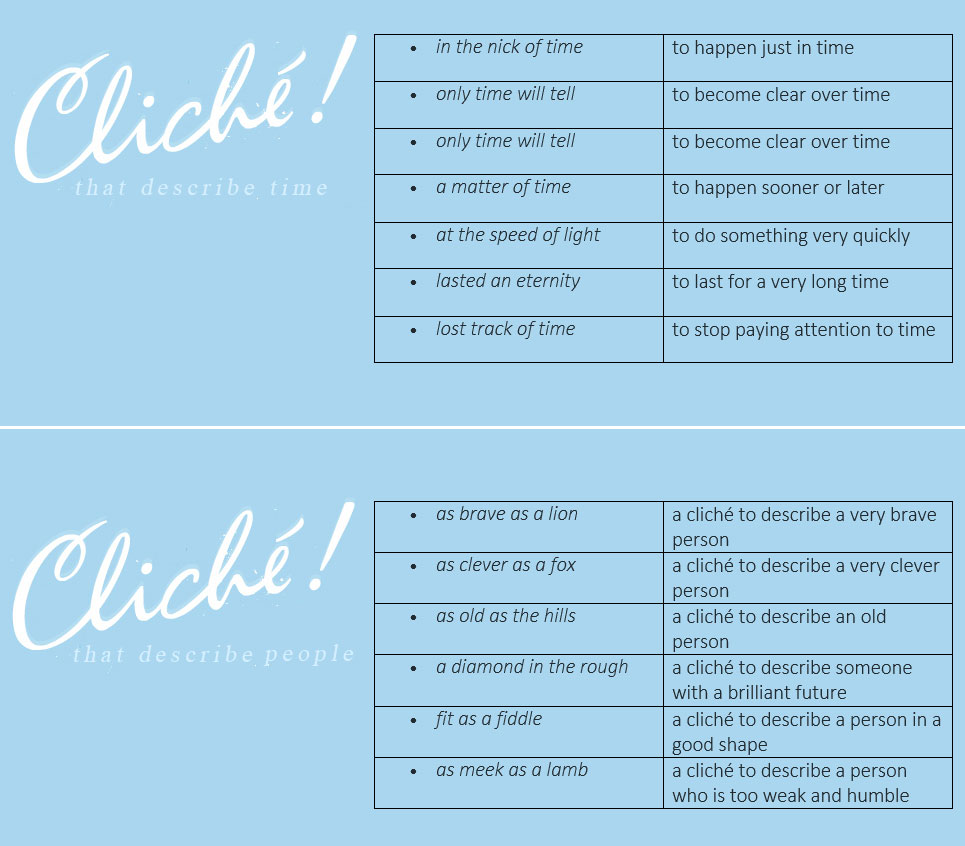 Cliché Definition. Examples of Clichés. Clichés to Avoid in