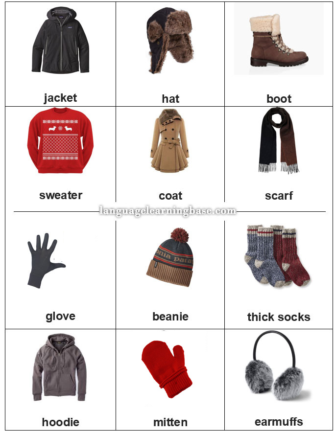 Clothes Names, Clothes Vocabulary in English and Example Sentences